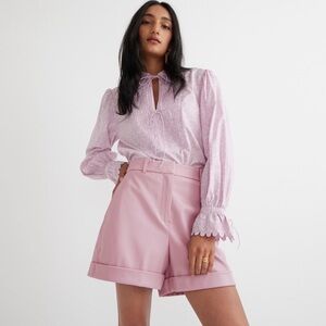 J.CREW Faux Leather Pink Shorts sz 8 NWT